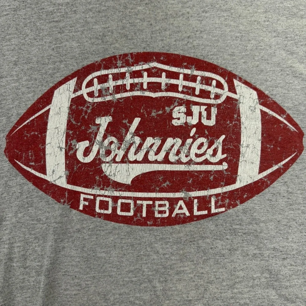 SJU Johnnies Shirt Mens Medium Gray NCAA Football Adidas Short Sleeve Tee